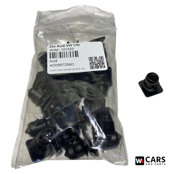 25x Original AUDI VW Clip Verkleidungsclip Befestigungsclip 4D0867299D