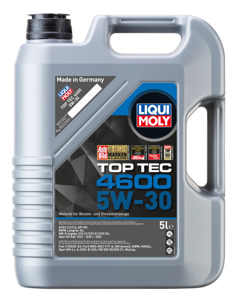 Motoröl LIQUI MOLY 3756 Top Tec 4600 5 W-30 Motorenöl Leichtlauf Motor Öl 5L