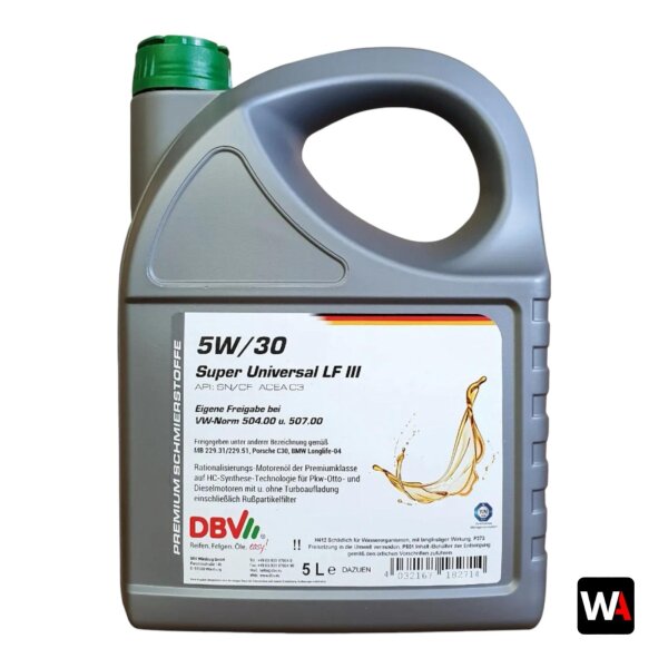 DBV Motoröl 5W/30 Super Universal LF 3 - 5 Liter