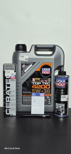 LIQUI MOLY TOP TEC 4200 5W30 Motoröl 5L + 3707 Motorspülung 2427 + Ceratec 3721