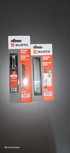 Würth 18mm Cuttermesser Abbrechklinge 20 Stück schwarz extrem scharf 071566 053