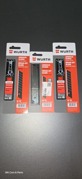 Würth 18mm Cuttermesser Abbrechklinge 30 Stück schwarz extrem scharf 071566 053