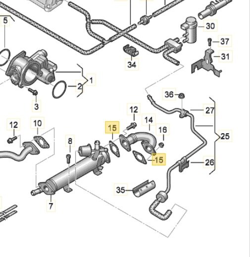 Dichtung Leitung AGR-Ventil ELRING 429.050 038 131 547 A 03L 131 547 D 1 144 215