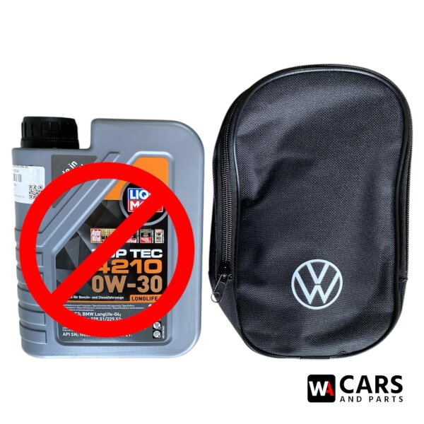 Nachfüllöltasche Öltasche Reserveöl Trichter 0w20 5w30 5w40 10w40 mit VW Logo