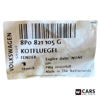 Original Audi A3 8P Kotflügel vorne links 8P0821105G 2008-2013 NEU unlackiert