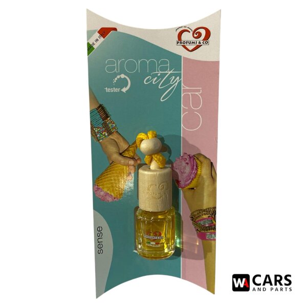 Aroma City Auto Duftanhänger Sense – Süß-cremiger Autoduft mit Holzverschluss für langanhaltende Frische und angenehme Wohlfühlatmosphäre im Fahrzeug