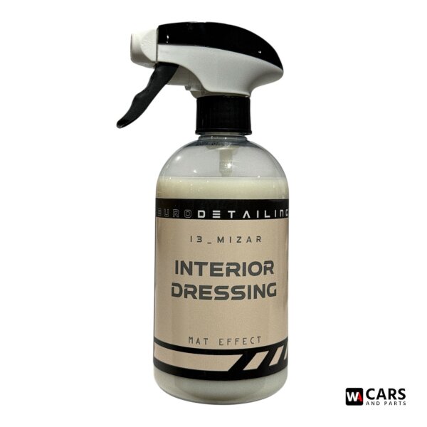 I3_Mizar Interior Dressing matt – Kunststoffpflege Innenraum, frischt Farben auf, schützt vor UV-Strahlen, antistatisches Finish, professionelle Innenraumaufbereitung 500 ml