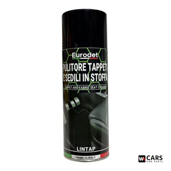 Eurodet LINTAP Teppich- & Polsterreiniger 400ml Aerosol – Intensiver Stoff- & Sitzreiniger für Fahrzeuginnenraum, entfernt Flecken & Schmutz, Made in Italy