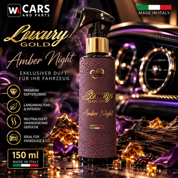 Luxury Gold Amber Night – Premium Raum- & Fahrzeugduft Made in Italy – 150 ml