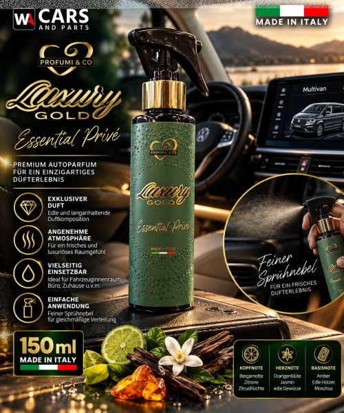 Luxury Gold Essential Privé 150 ml – Premium Autoparfum | Edler Raumduft | Made in Italy